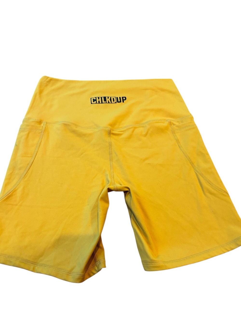 Chlkd Up Sculpt Biker Shorts Mustard Yellow Athletic Size Large